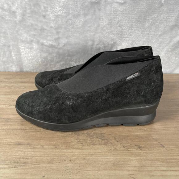 Mephisto Shoes Womens US 9 Black Metallic Shimmer Palmyre Extra Leather Insoles - Picture 4 of 16